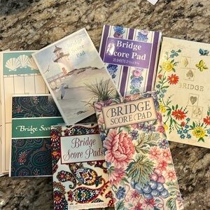 Assortment of 8 Vintage Bridge Score Pads Card Games